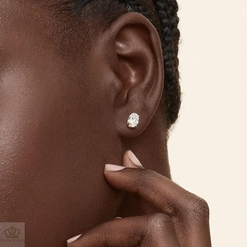 DC011 - [Setting Only] Four Prong Oval Diamond Stud Earrings CHARLISA™