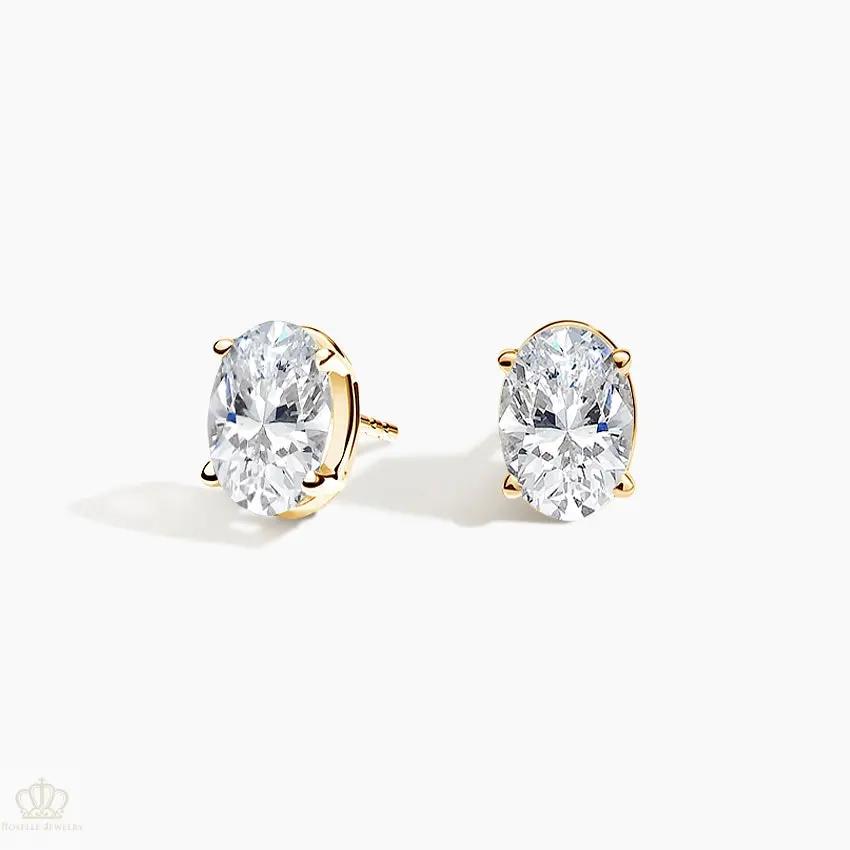 DC011 - [Setting Only] Four Prong Oval Diamond Stud Earrings CHARLISA™