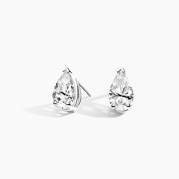 Three-Prong Pear Diamond Stud Earrings (Setting Only) - DC009