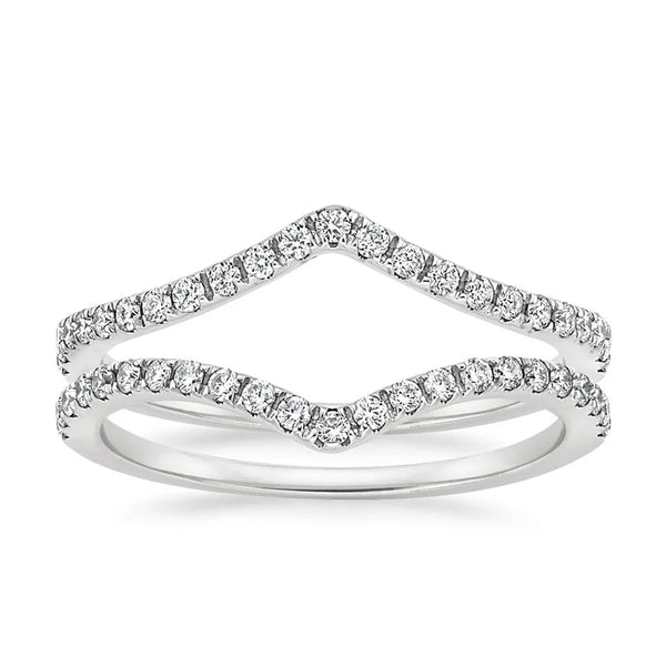 Flair Nested Diamond Ring Stack Wedding Band Ring - LR72 - Roselle Jewelry