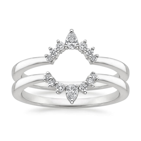 Lunette Nested Diamond Ring Stack Wedding Band Ring - LR49