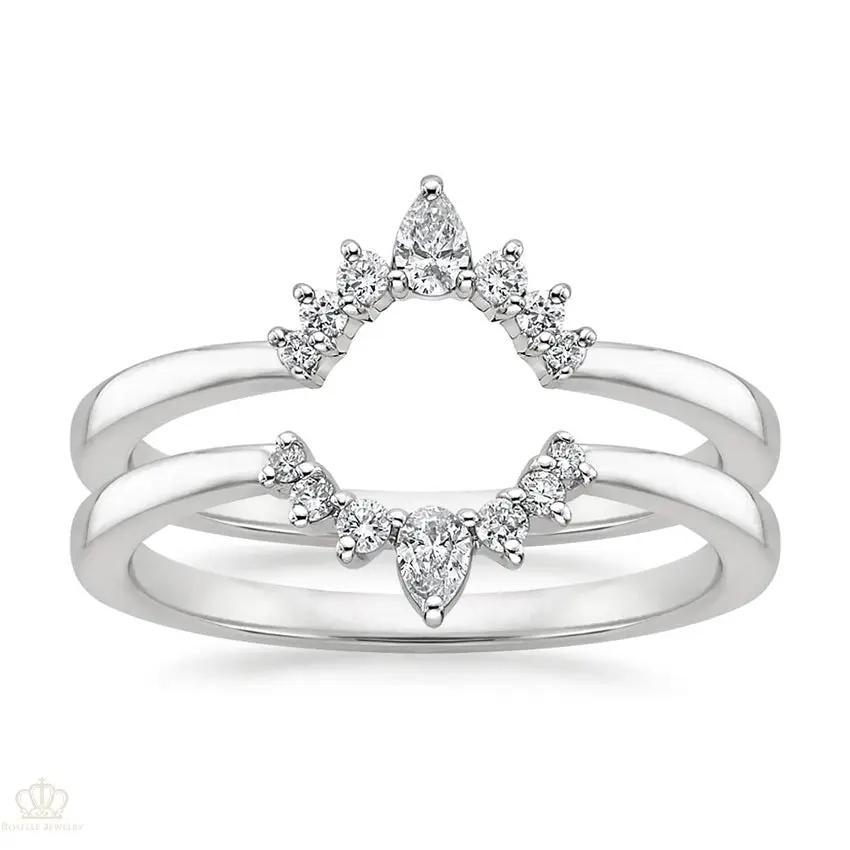 Lunette Nested Diamond Ring Stack Wedding Band Ring - LR49 - Roselle Jewelry
