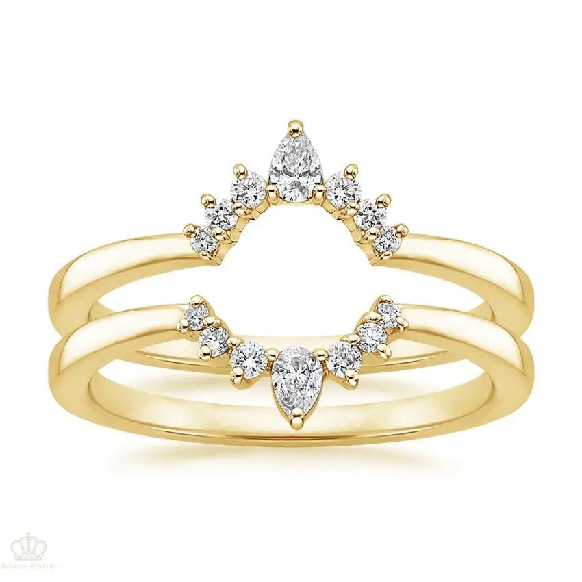 Lunette Nested Diamond Ring Stack Wedding Band Ring - LR49 - Roselle Jewelry