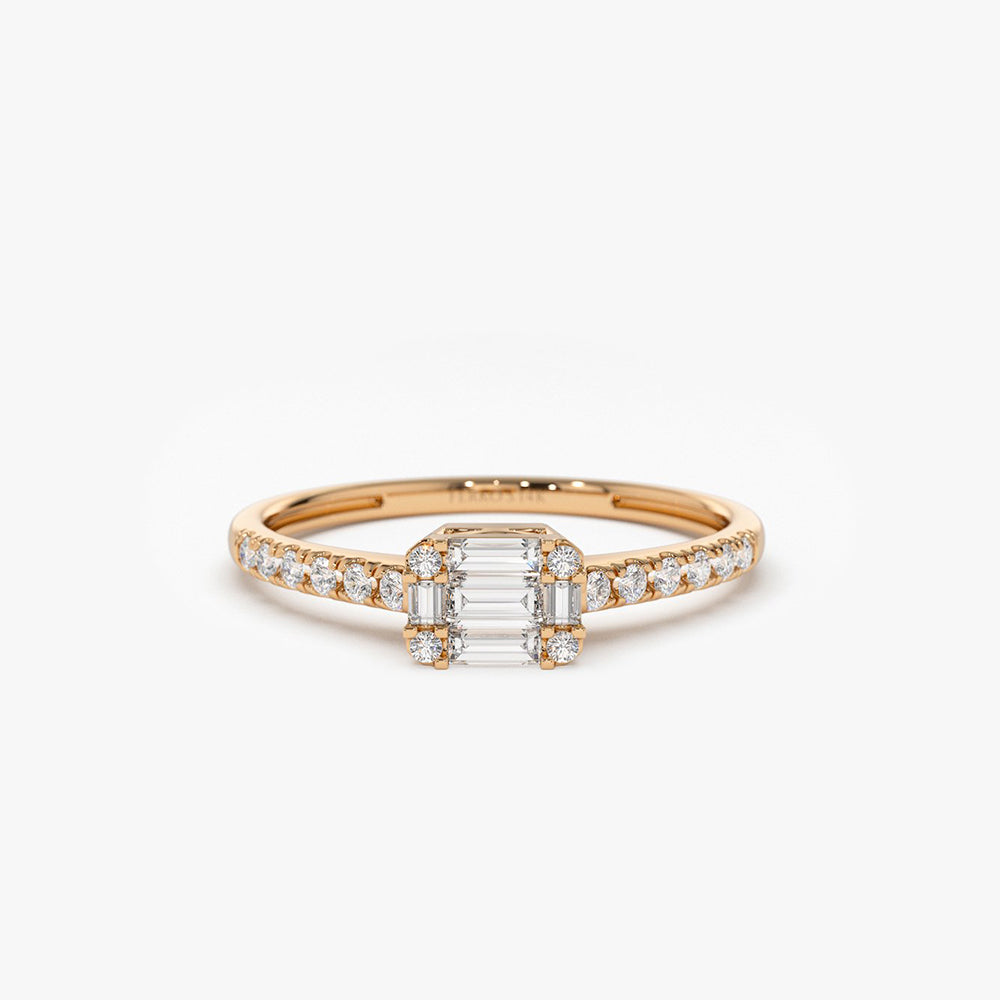 OBFJ2066 - 14k Illusion Setting East to West Baguette Diamond Ring 4