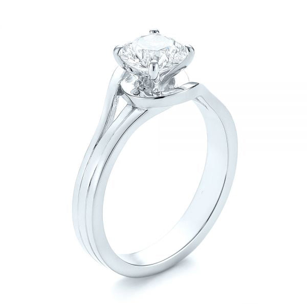 Custom Solitaire Diamond Engagement Ring [Setting Only] - EC068 With 1.3-Carat Round Shape Lab Diamond