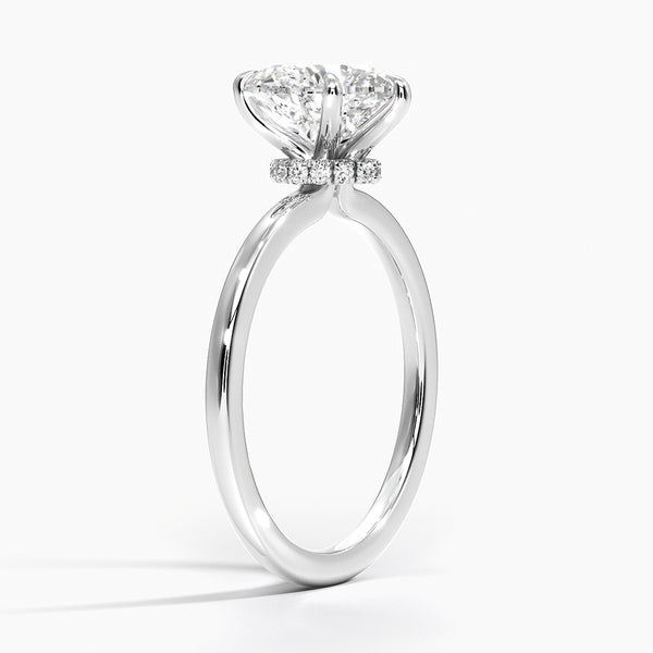 Heart Secret Halo Diamond Engagement Ring [Setting Only] - EC105H