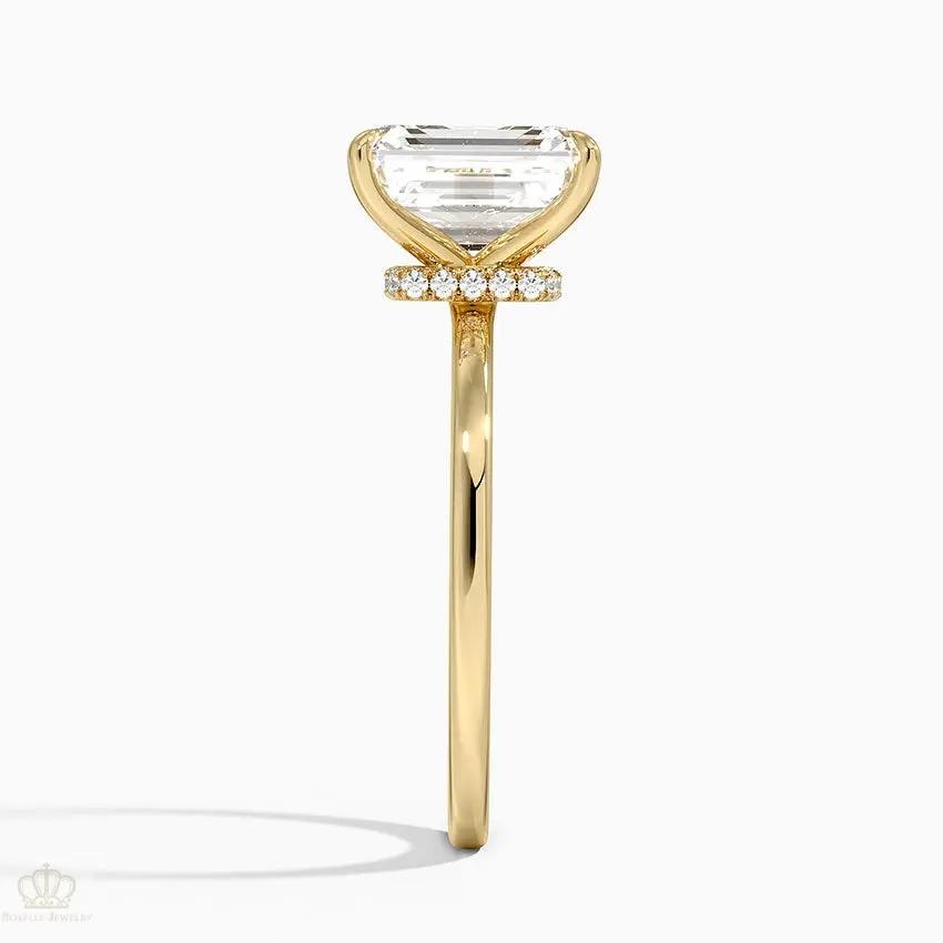 Emerald Secret Halo Diamond Engagement Ring [Setting Only] - EC105E CHARLISA™