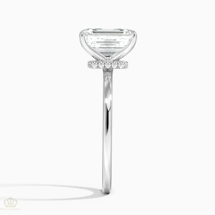 Emerald Secret Halo Diamond Engagement Ring [Setting Only] - EC105E CHARLISA™