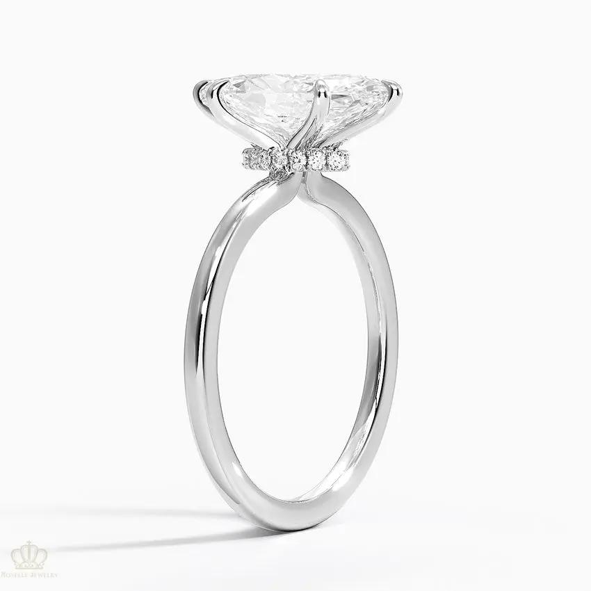 Marquise Secret Halo Diamond Engagement Ring [Setting Only] - EC105M CHARLISA™
