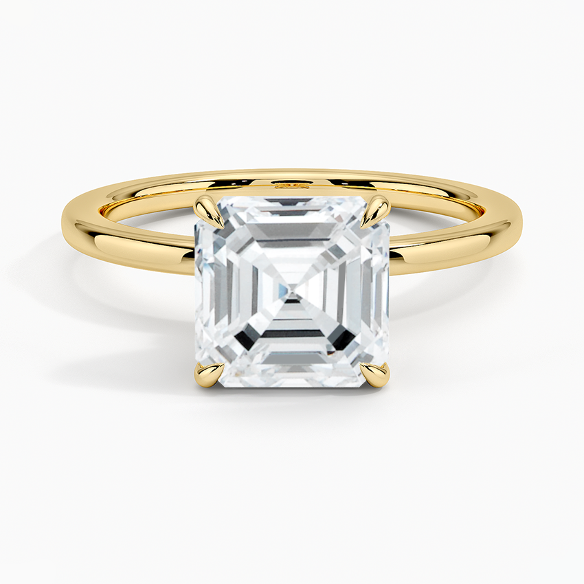 Asscher Secret Halo Diamond Engagement Ring [Setting Only] - EC105A CHARLISA™