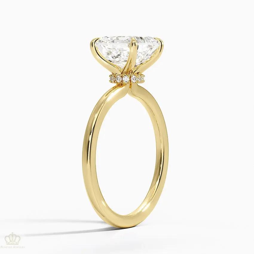 Asscher Secret Halo Diamond Engagement Ring [Setting Only] - EC105A CHARLISA™