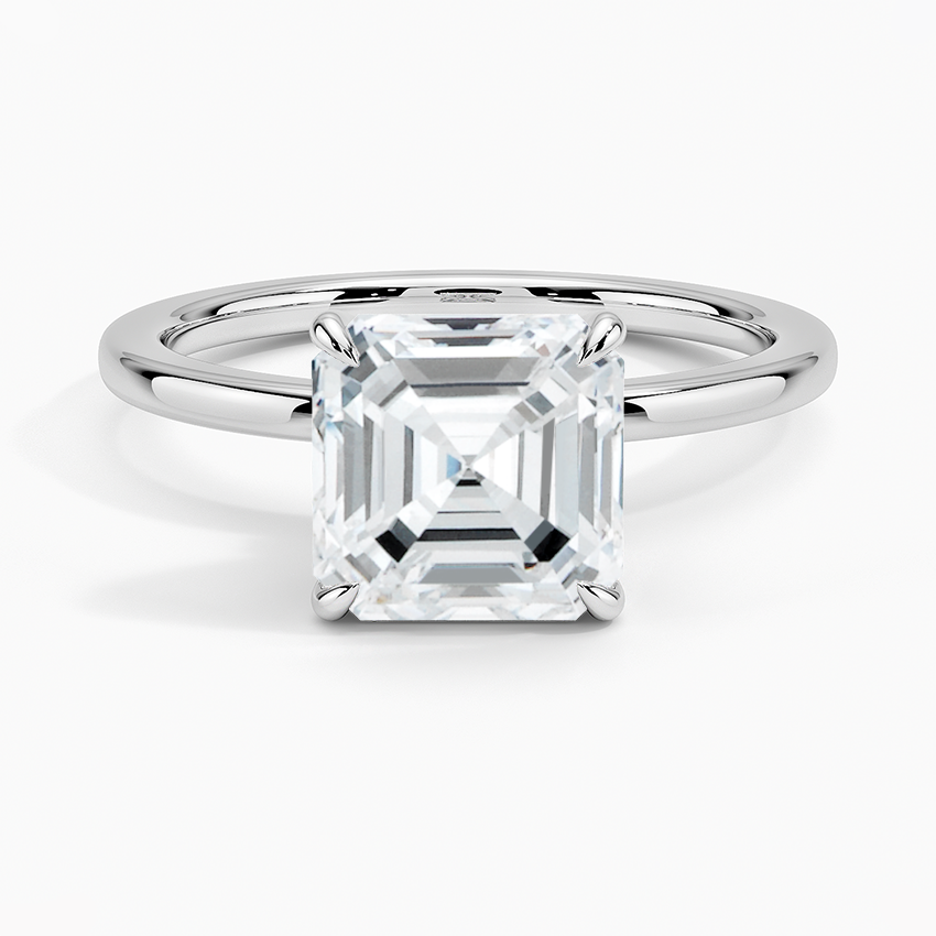 Asscher Secret Halo Diamond Engagement Ring [Setting Only] - EC105A CHARLISA™