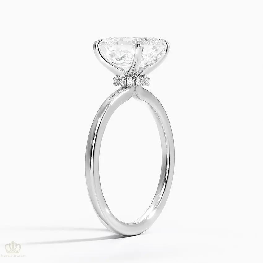 Asscher Secret Halo Diamond Engagement Ring [Setting Only] - EC105A CHARLISA™