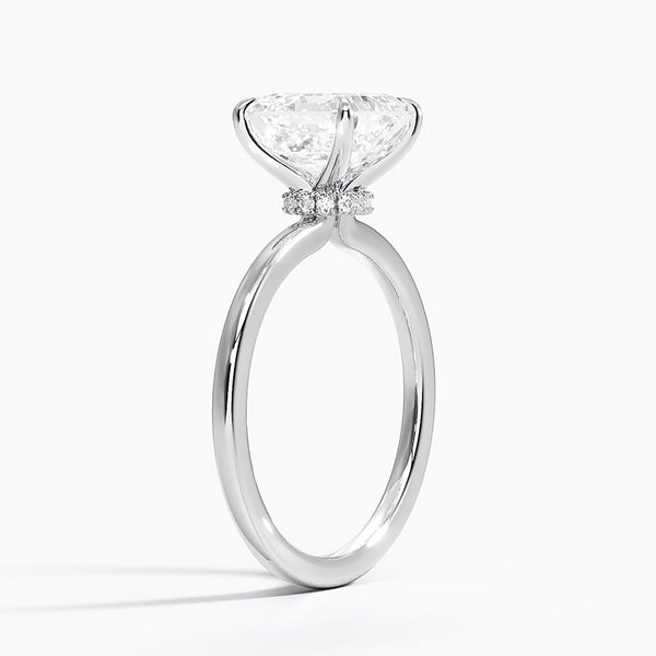 Asscher Secret Halo Diamond Engagement Ring [Setting Only] - EC105A