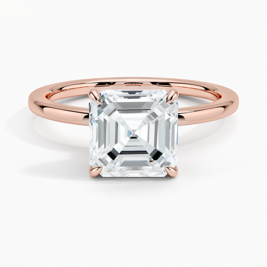 Asscher Secret Halo Diamond Engagement Ring [Setting Only] - EC105A CHARLISA™