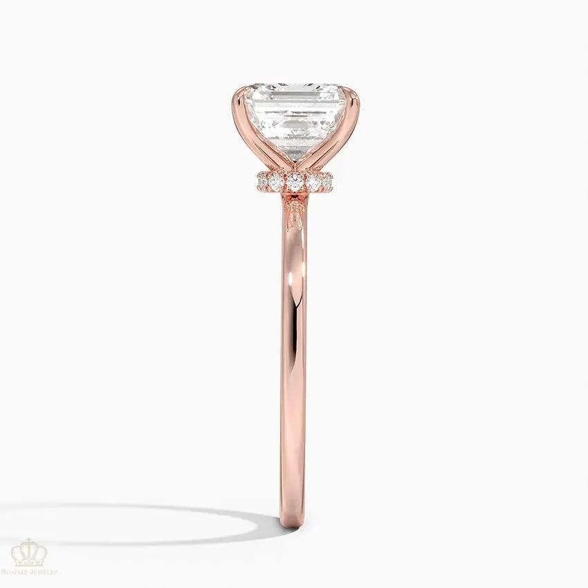 Asscher Secret Halo Diamond Engagement Ring [Setting Only] - EC105A CHARLISA™