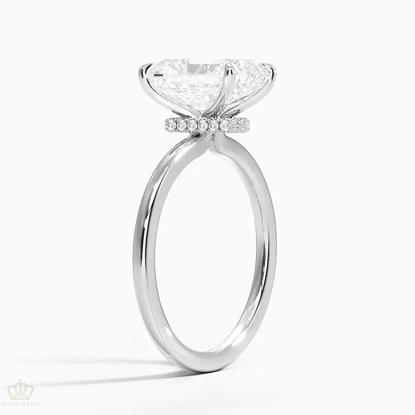 Radiant Secret Halo Diamond Engagement Ring [Setting Only] - EC105R CHARLISA™