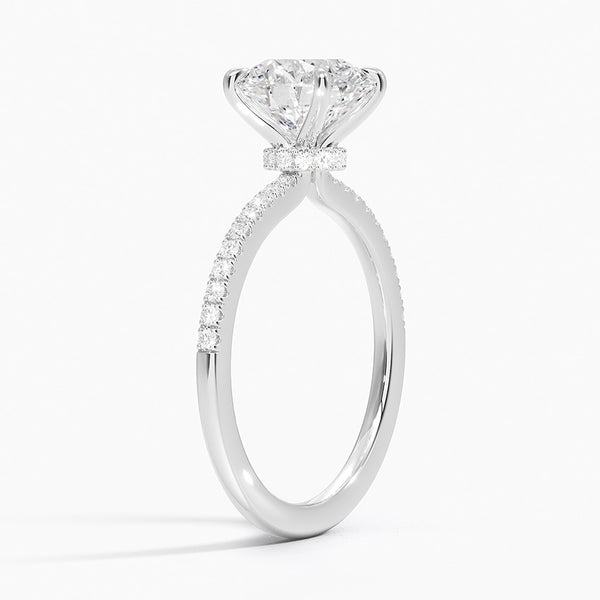 Round Petite Demi Diamond Engagement Ring [Setting Only] - EC109