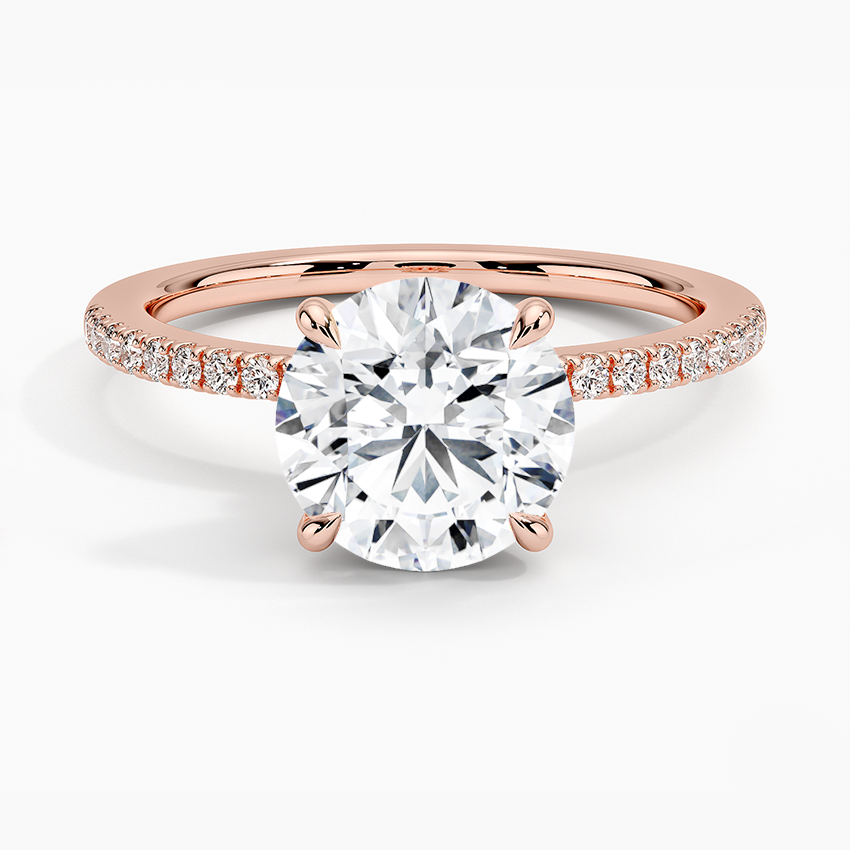 Round Petite Demi Diamond Engagement Ring [Setting Only] - EC109 CHARLISA™