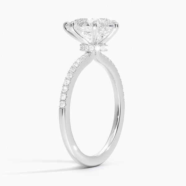Pear Petite Demi Diamond Engagement Ring [Setting Only] - EC109P