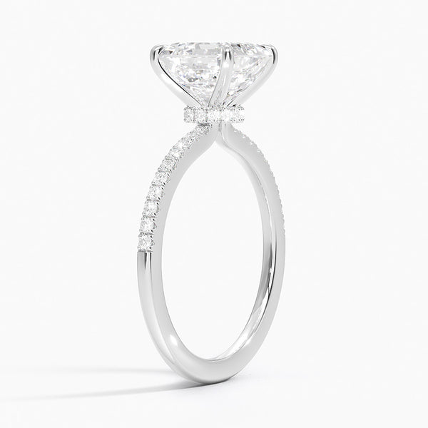 Asscher Petite Demi Diamond Engagement Ring [Setting Only] - EC109A