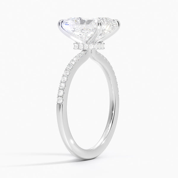 Radiant Petite Demi Diamond Engagement Ring [Setting Only] - EC109R