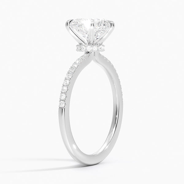 Heart Petite Demi Diamond Engagement Ring [Setting Only] - EC109H
