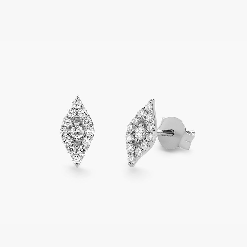 OBFJ1656 - 14K Gold Evil Eye Diamond Studs 5