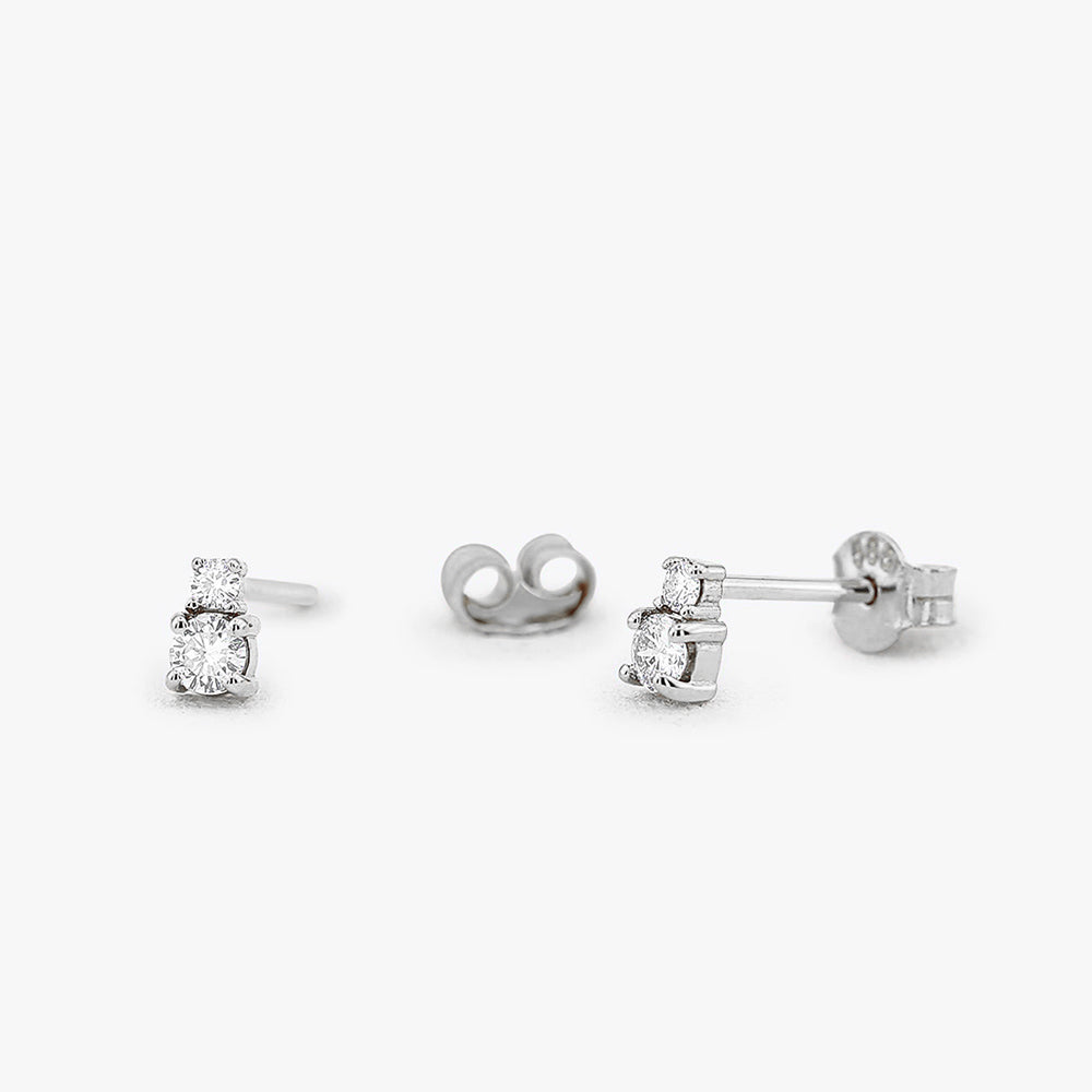 OBFJ1621 - 14K Gold Double Diamond Studs 5