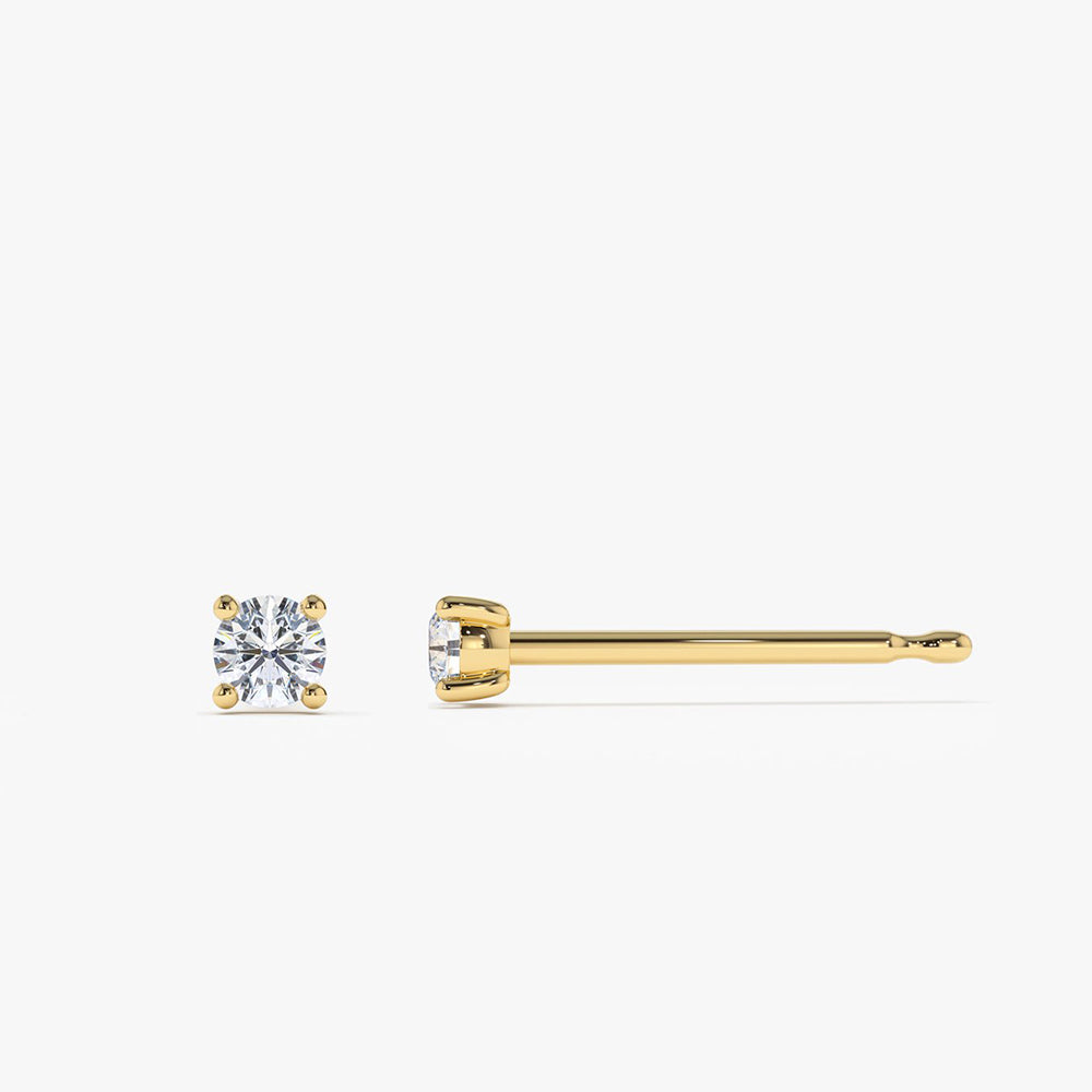 OBFJ1977 - 14k Prong Setting Round Diamond Studs 5