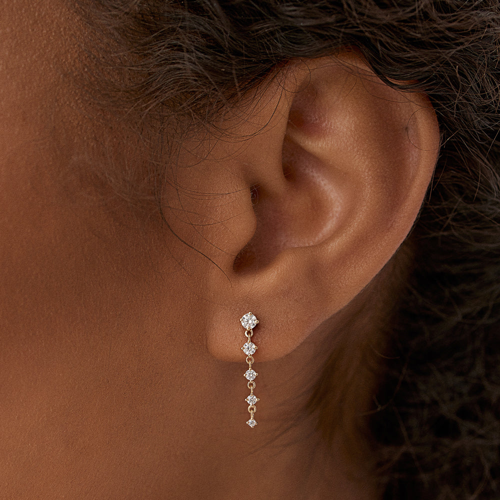 OBFJ1506 - 14k Dangling 4 Prong Diamond Drop Earrings 2