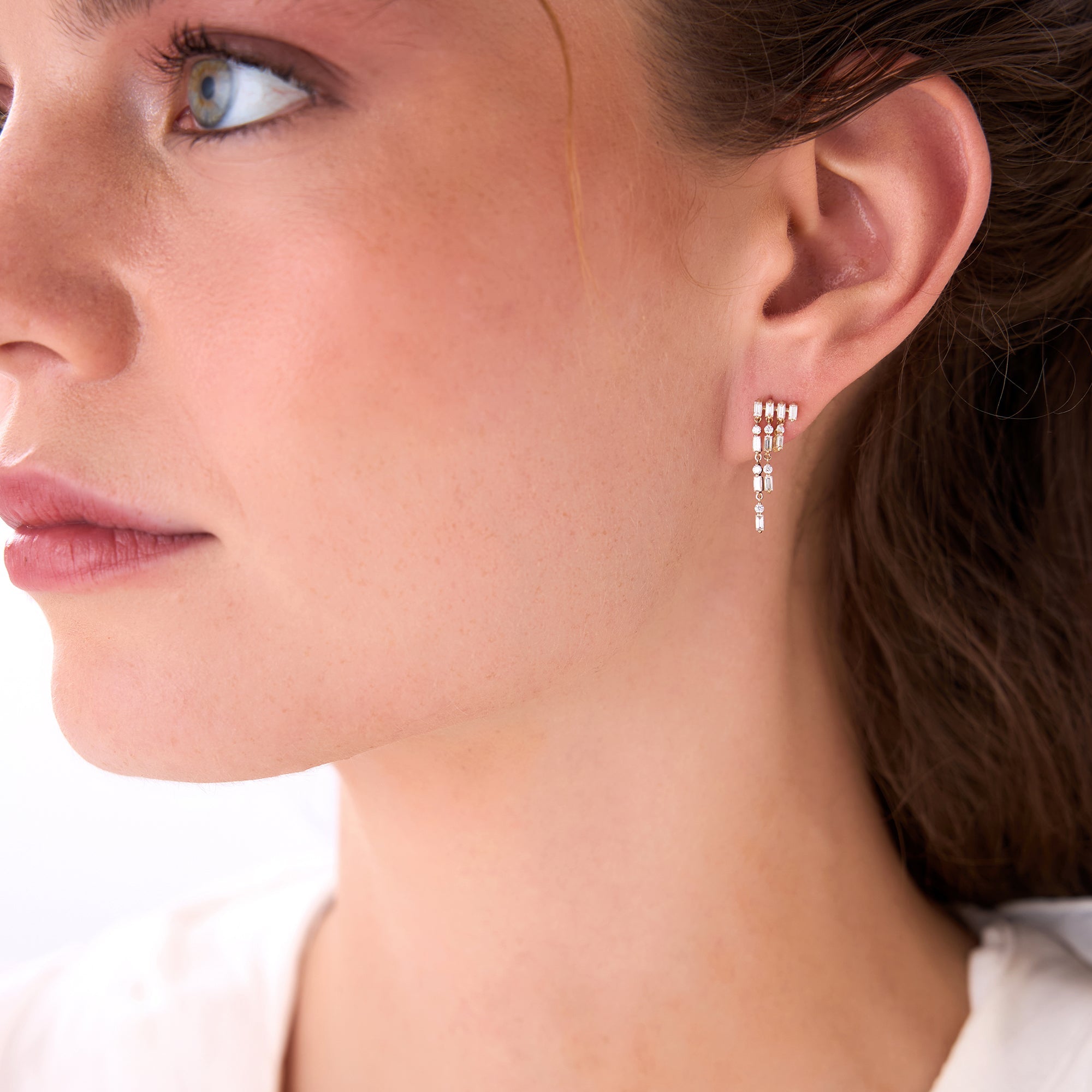 OBFJ0405 - 14k Diamond Statement Chandelier Earrings 3