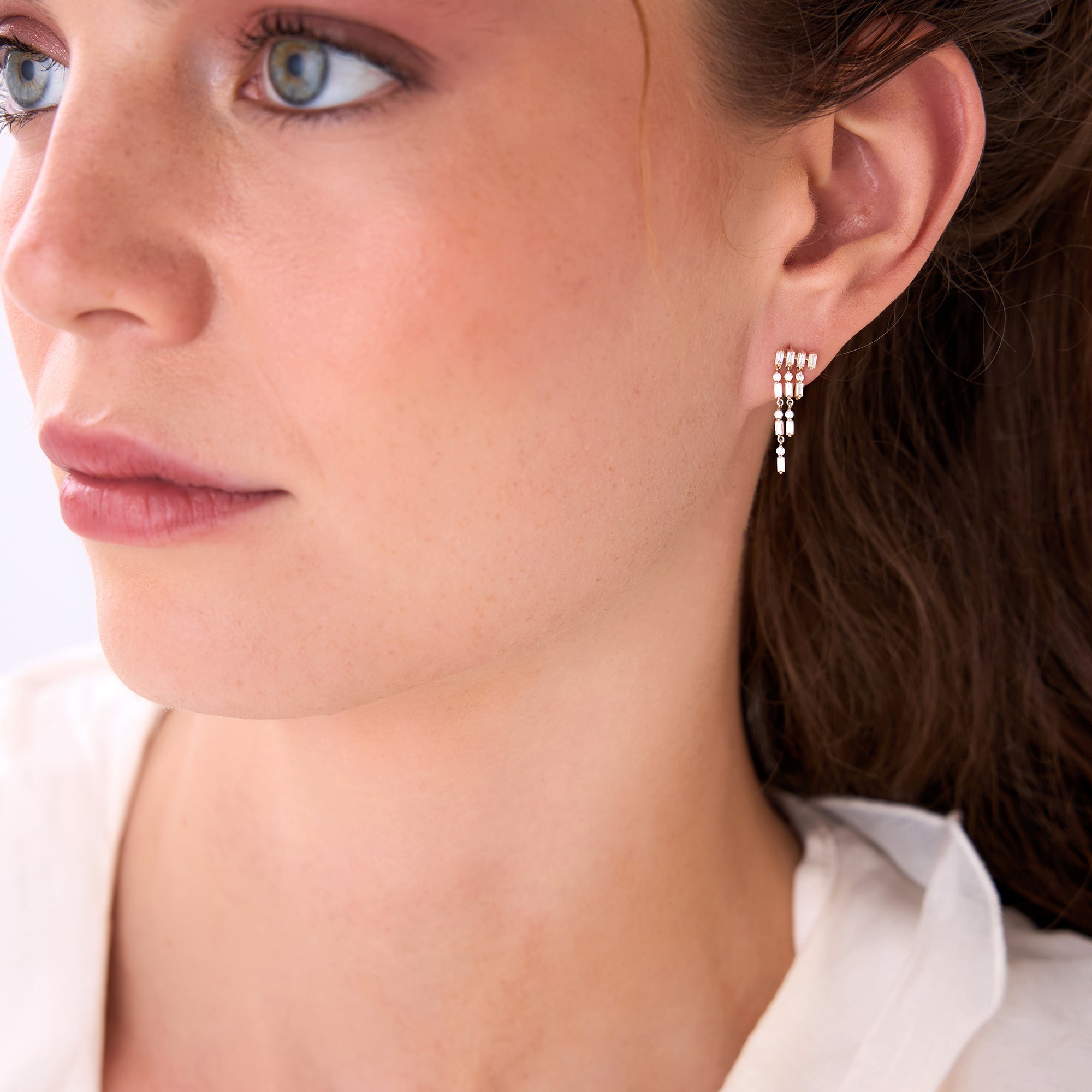 OBFJ0405 - 14k Diamond Statement Chandelier Earrings 2