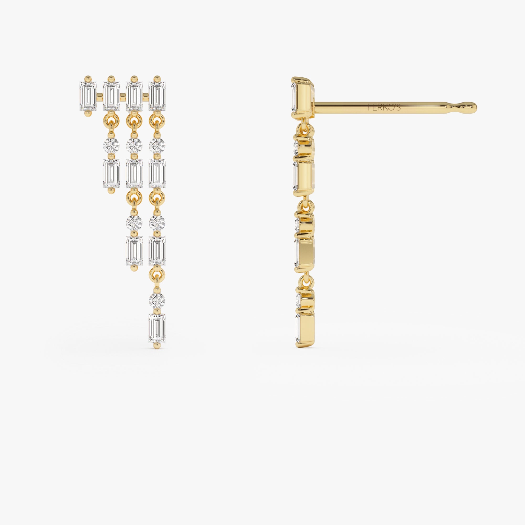 OBFJ0405 - 14k Diamond Statement Chandelier Earrings 5