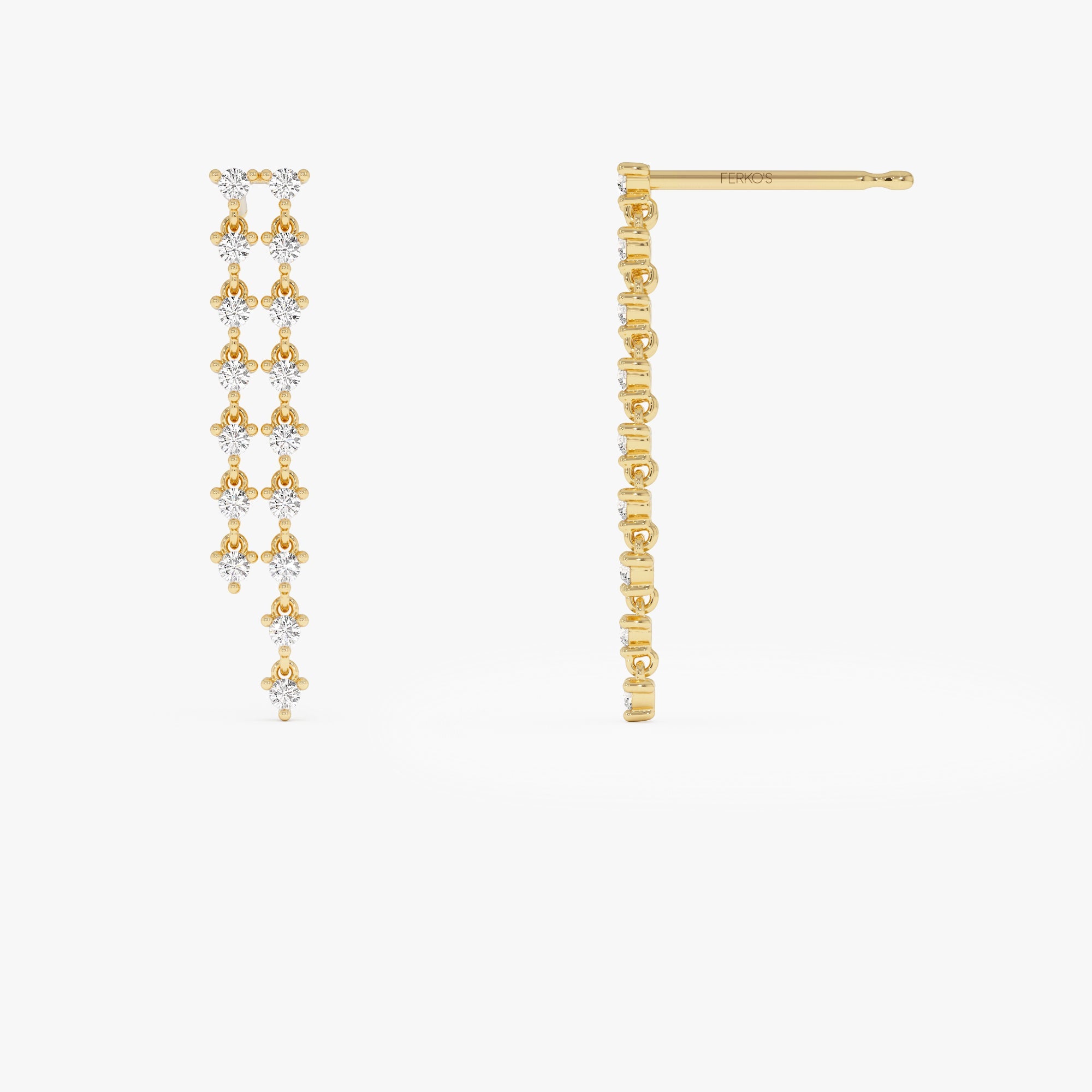 OBFJ0629 - 14k Gold Diamond Chandelier Earrings 5