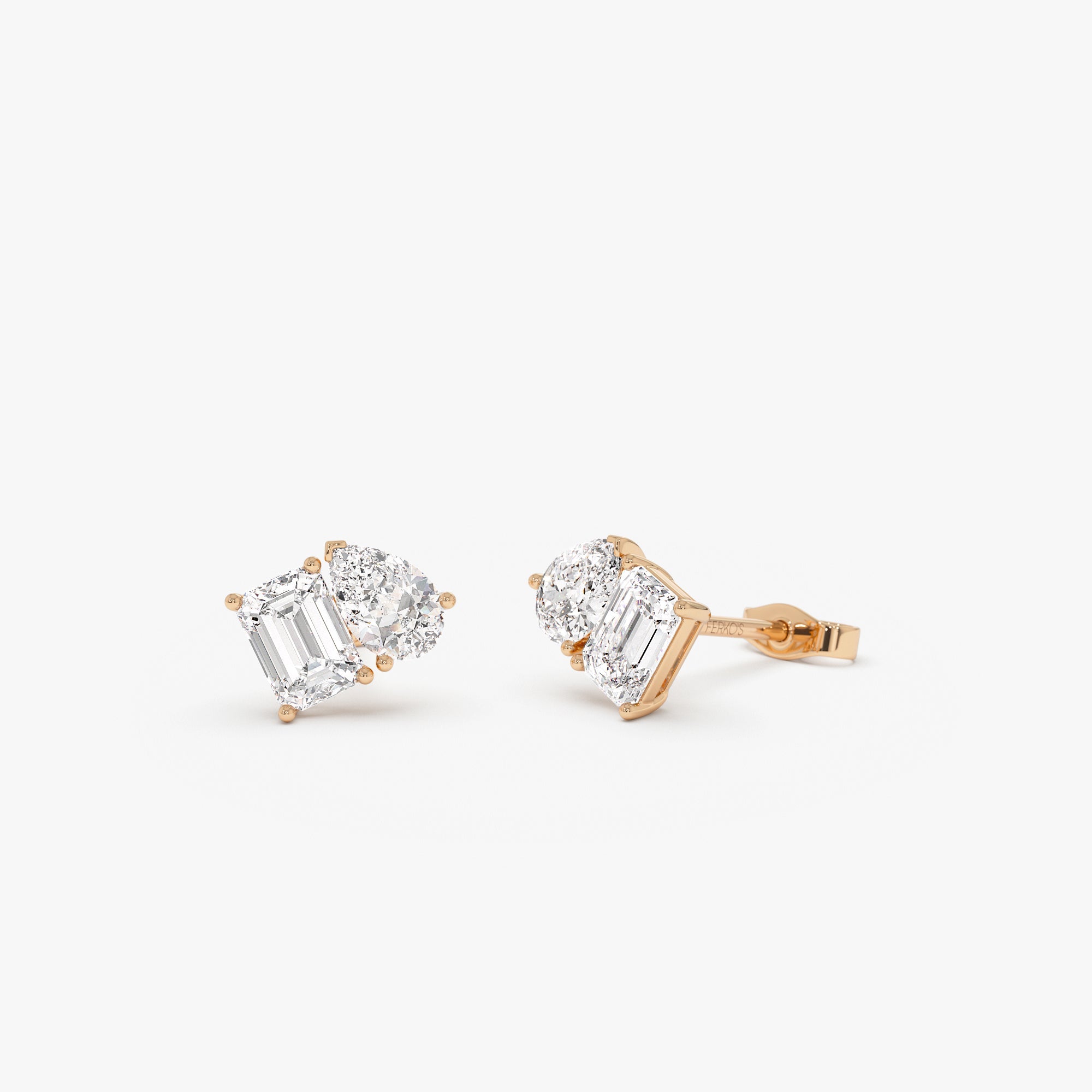 OBFJ0571 - 1.80 ctw 14k Toi et Moi Lab Grown Diamond Studs - Gemma 6