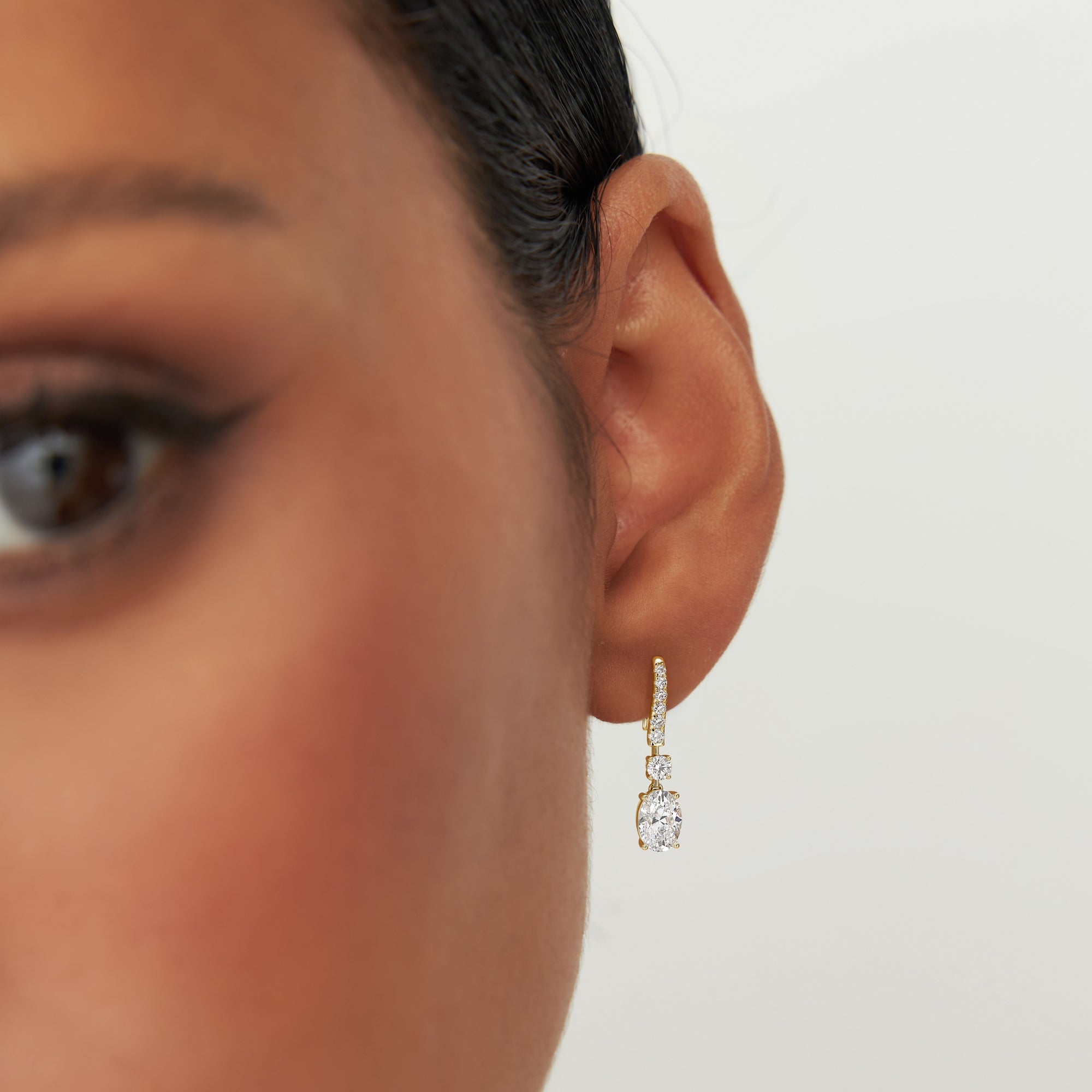 OBFJ0366 - 2.55 Ctw  14k Oval and Round Shape Lab Grown Diamond Drop Earrings - Diva 3