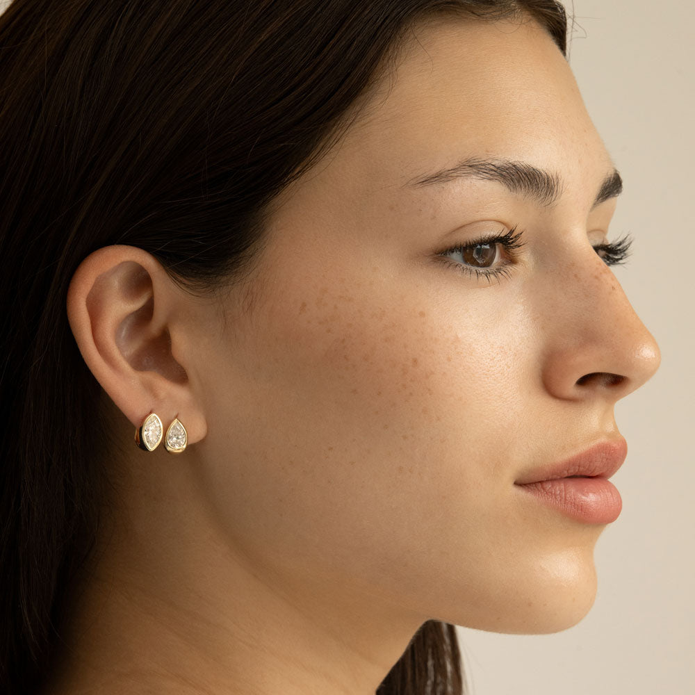 OBFJ0297 - 1.55 Ctw 14k Lab Grown Marquise Diamond Bezel Statement Earrings - Hala 2