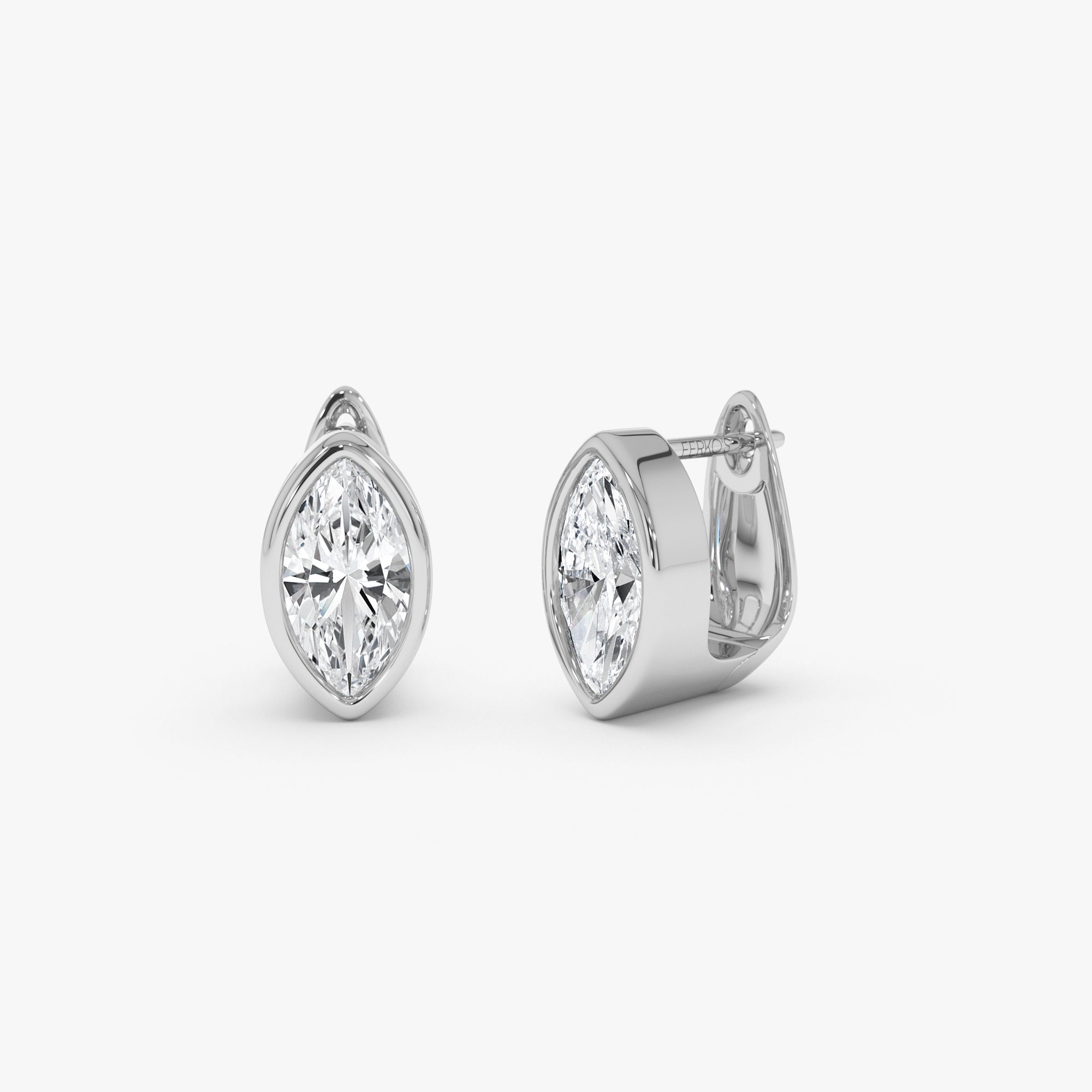 OBFJ0297 - 1.55 Ctw 14k Lab Grown Marquise Diamond Bezel Statement Earrings - Hala 6