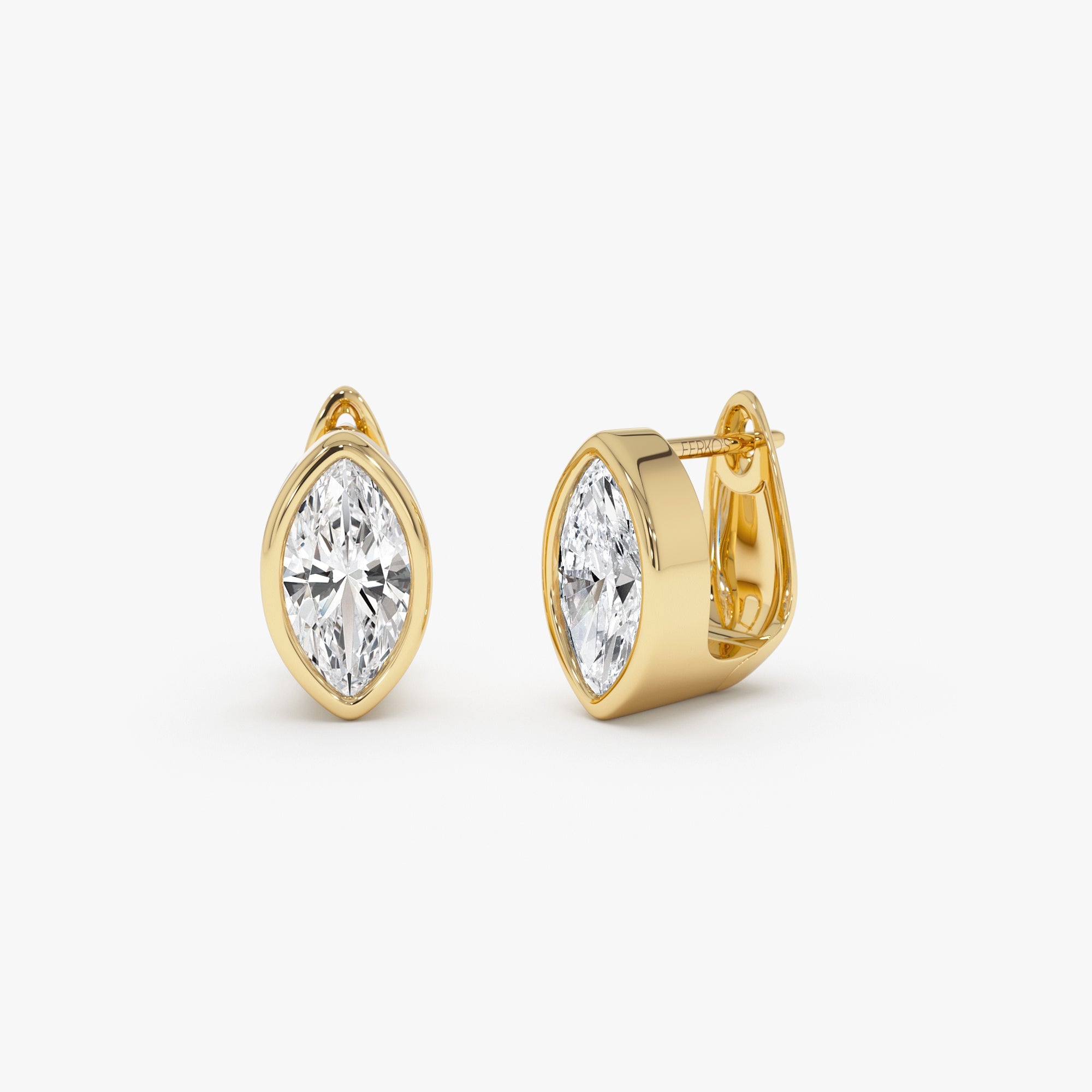 OBFJ0297 - 1.55 Ctw 14k Lab Grown Marquise Diamond Bezel Statement Earrings - Hala 1