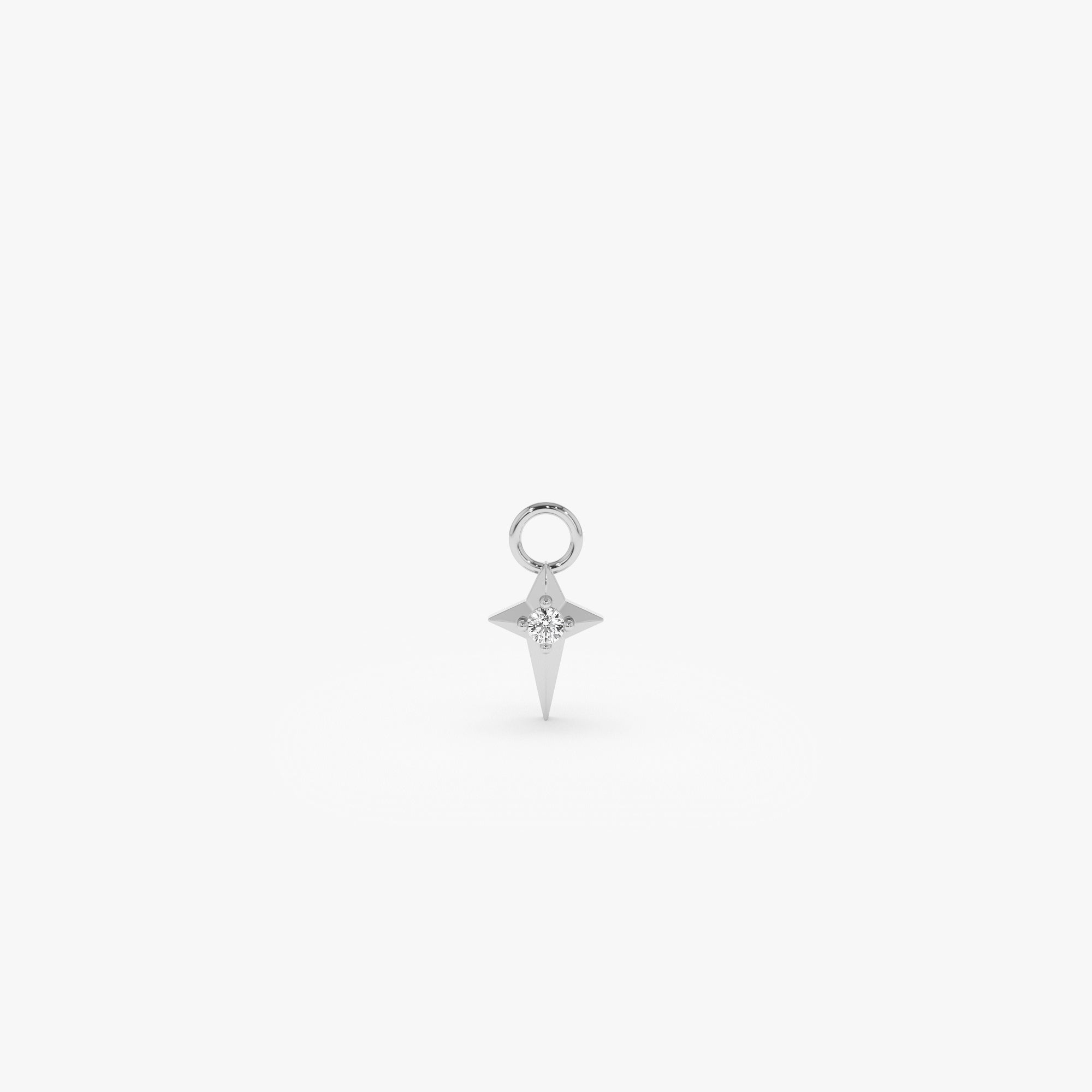 OBFJ1074 - 14K Diamond Northstar Hoop Charm 5