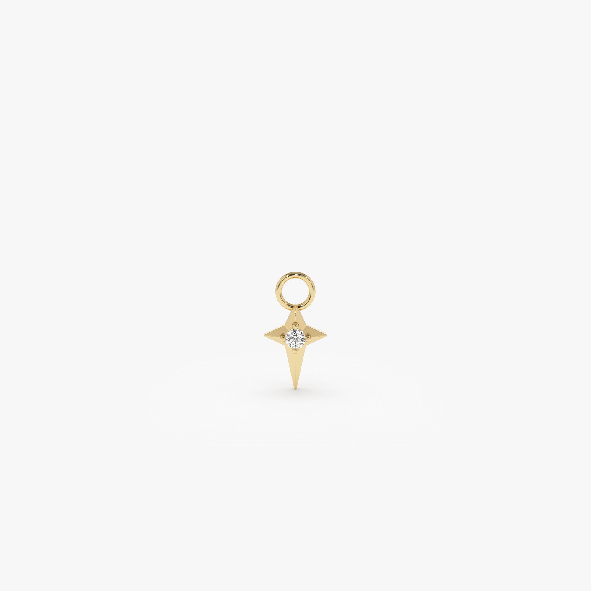 OBFJ1074 - 14K Diamond Northstar Hoop Charm 1