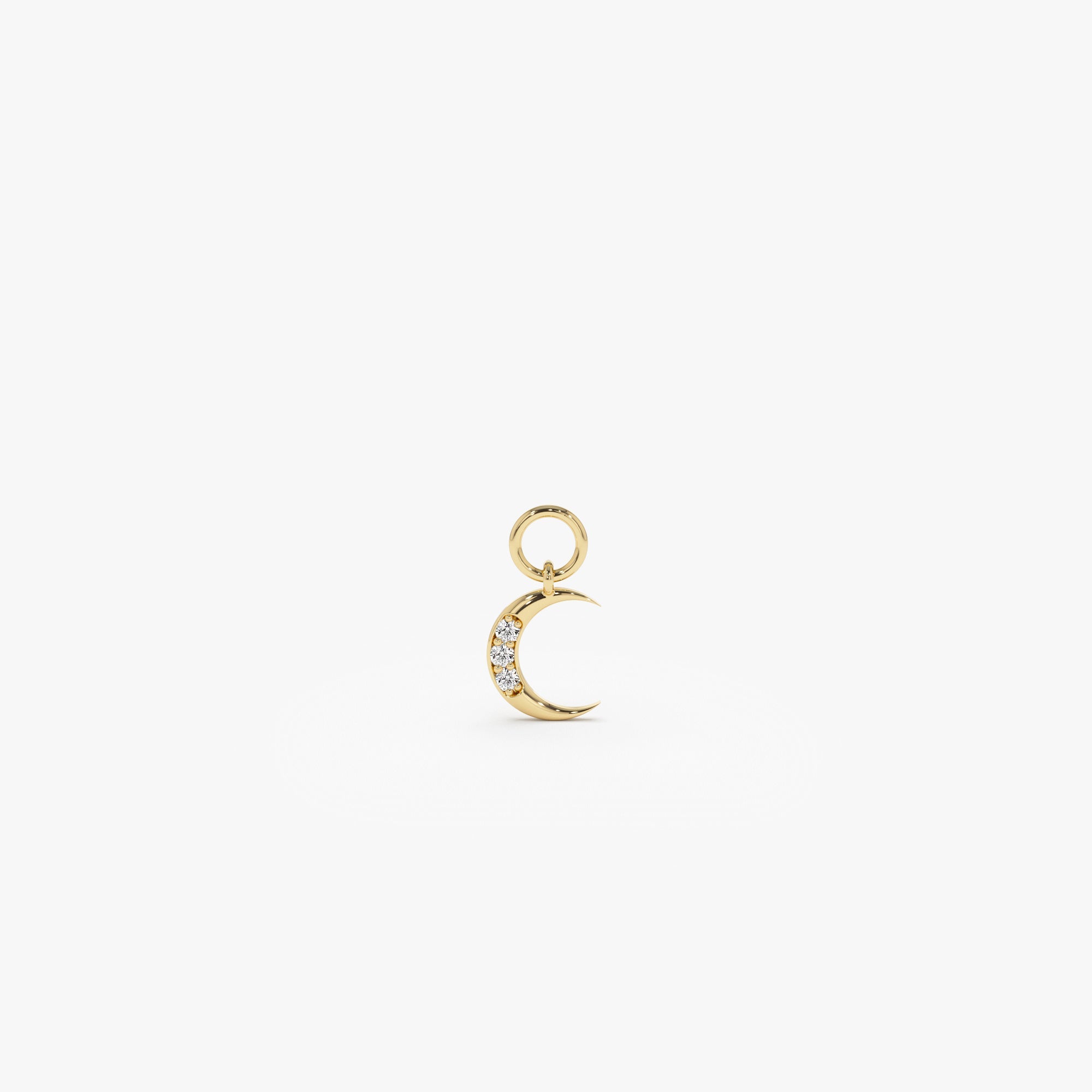 OBFJ1069 - 14k Diamond Crescent Hoop Charm 1