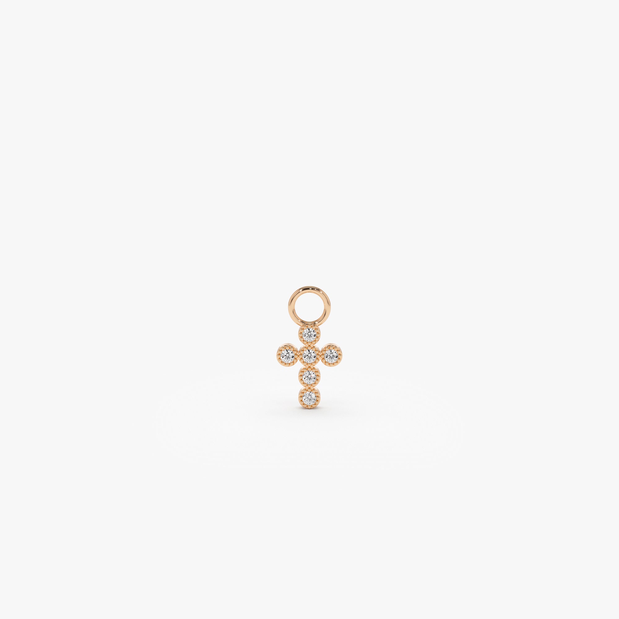 OBFJ1067 - 14k Diamond Cross Hoop Charm 4