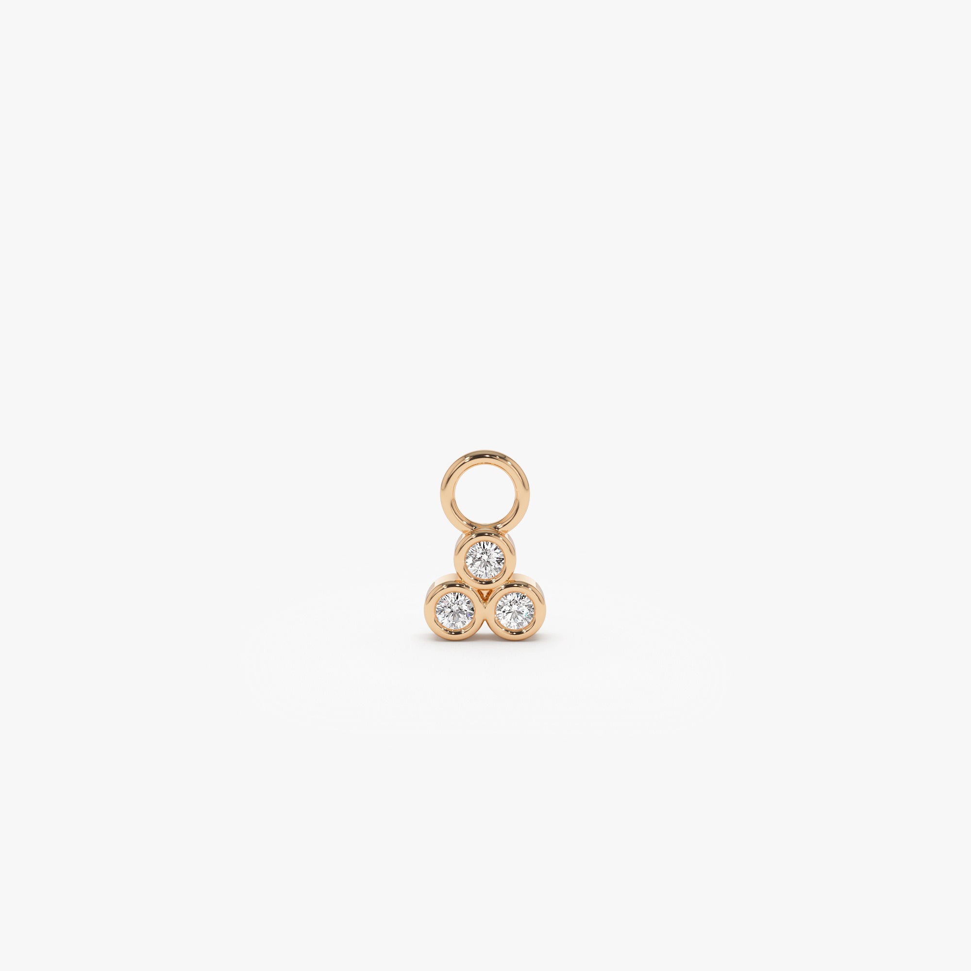 OBFJ1065 - 14k Tri Bezel Hoop Charm 4
