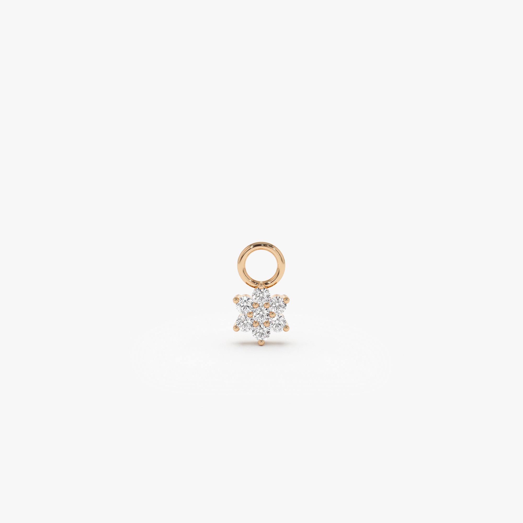 OBFJ1063 - 14k Diamond Flower Hoop Charm 4