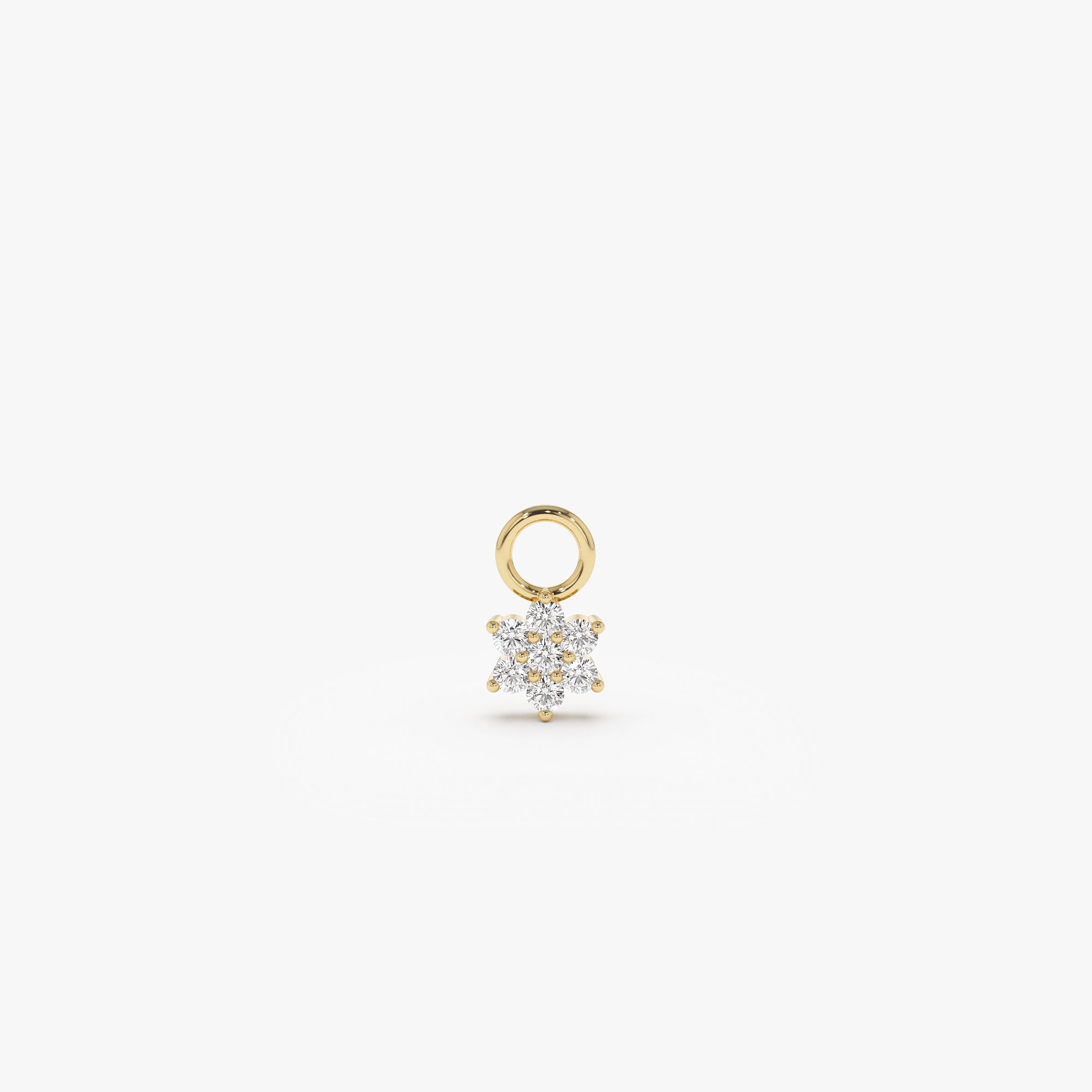 OBFJ1063 - 14k Diamond Flower Hoop Charm 1