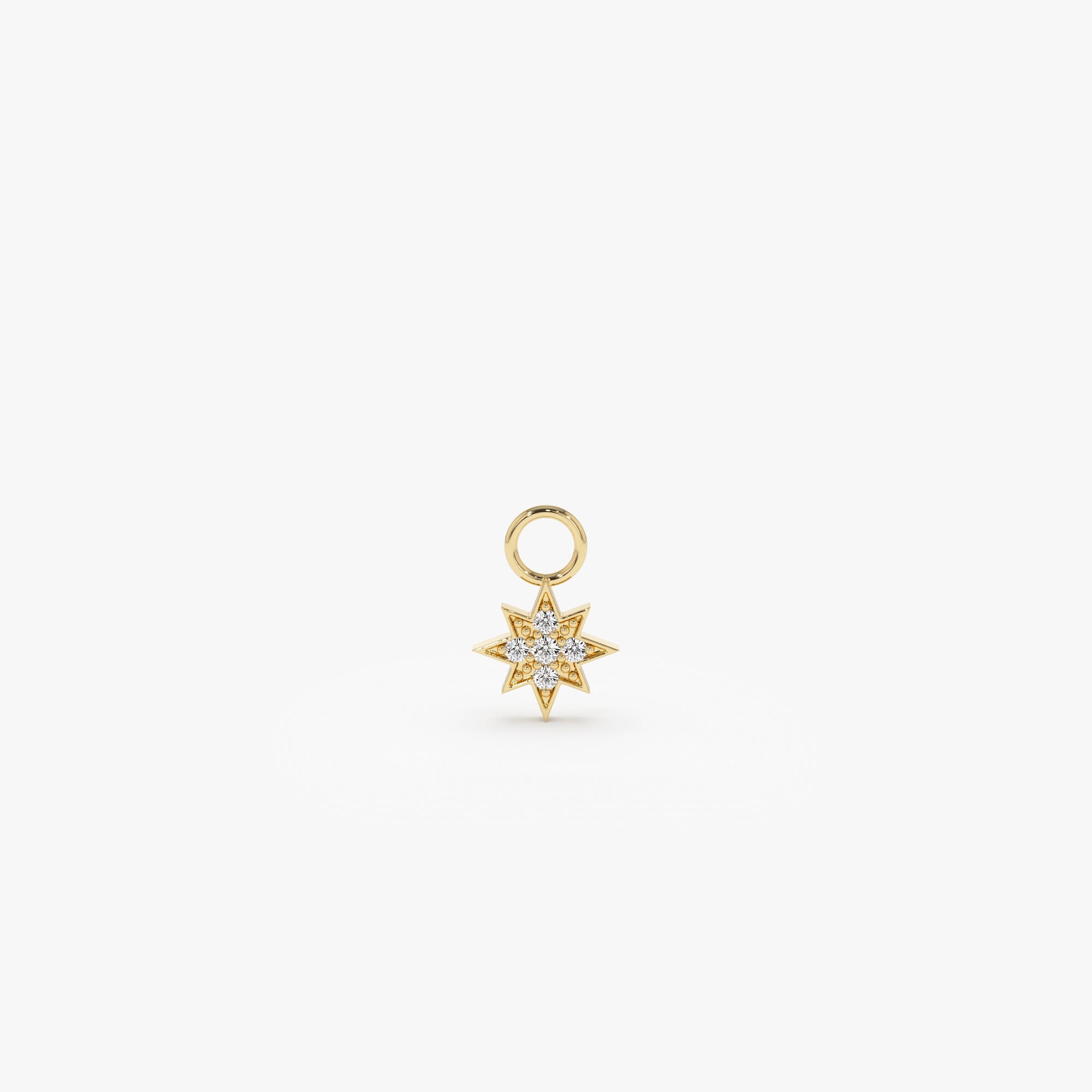OBFJ1062 - 14k Diamond Star Hoop Charm 1