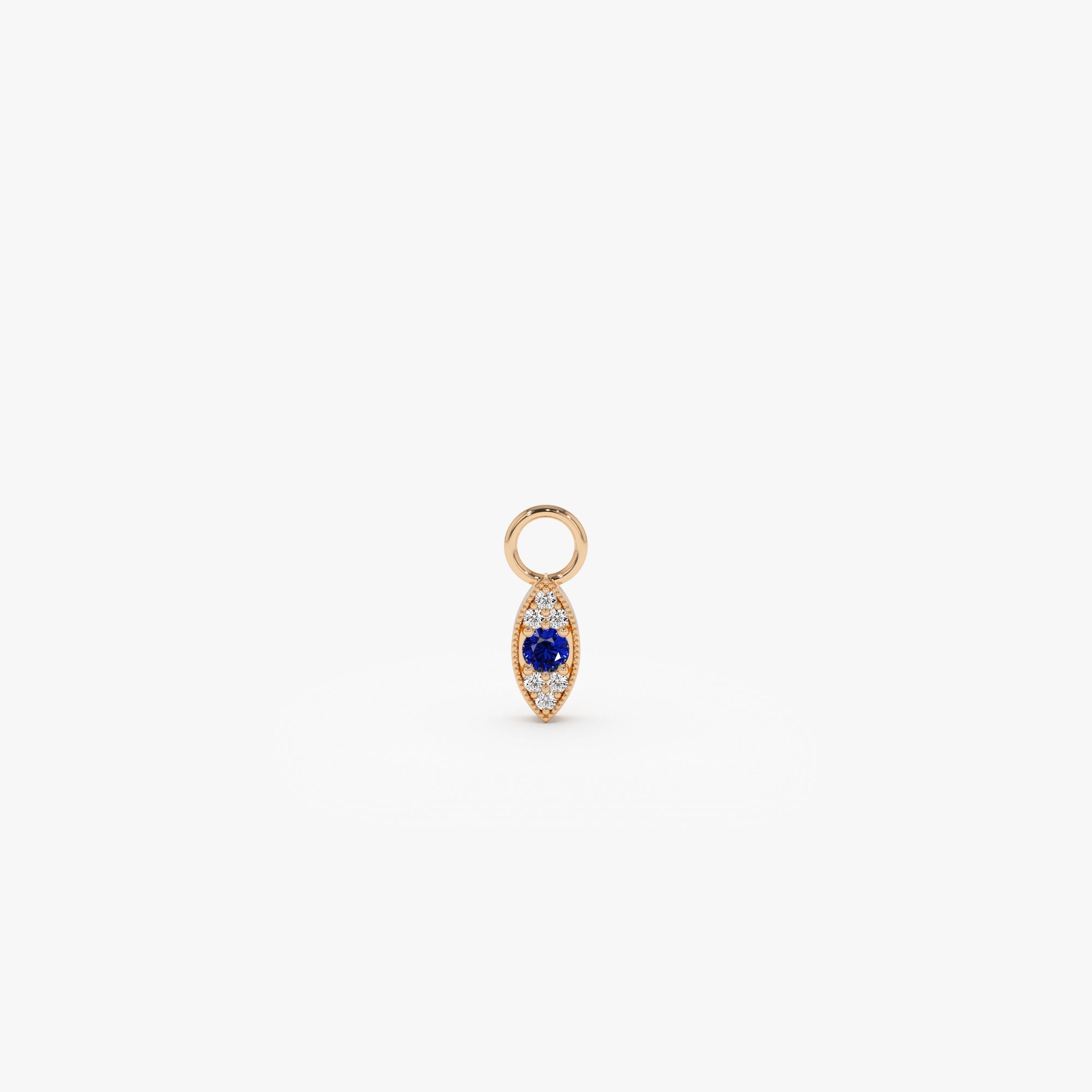 OBFJ1060 - 14k Gold Evil Eye Hoop Charm 4