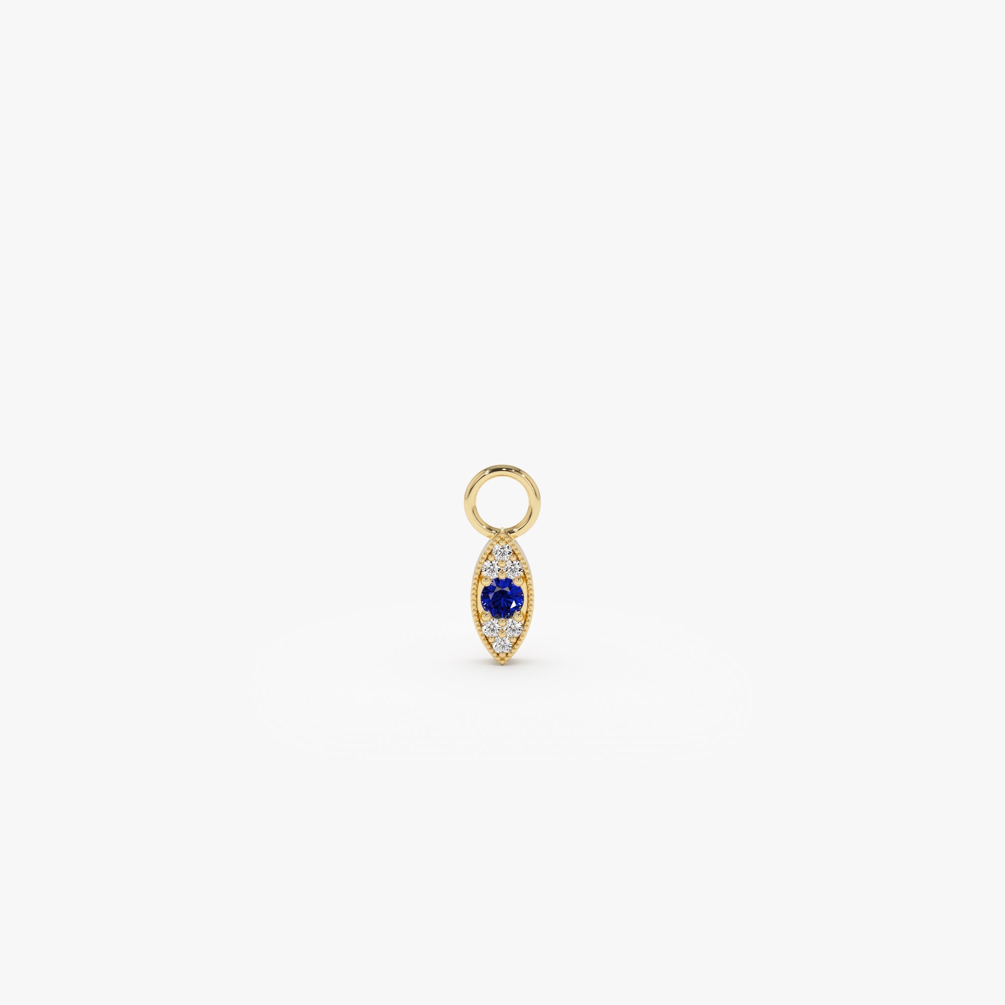 OBFJ1060 - 14k Gold Evil Eye Hoop Charm 1